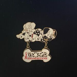 VINTAGE 102 Dalmatians Dangle Pin With Puppies